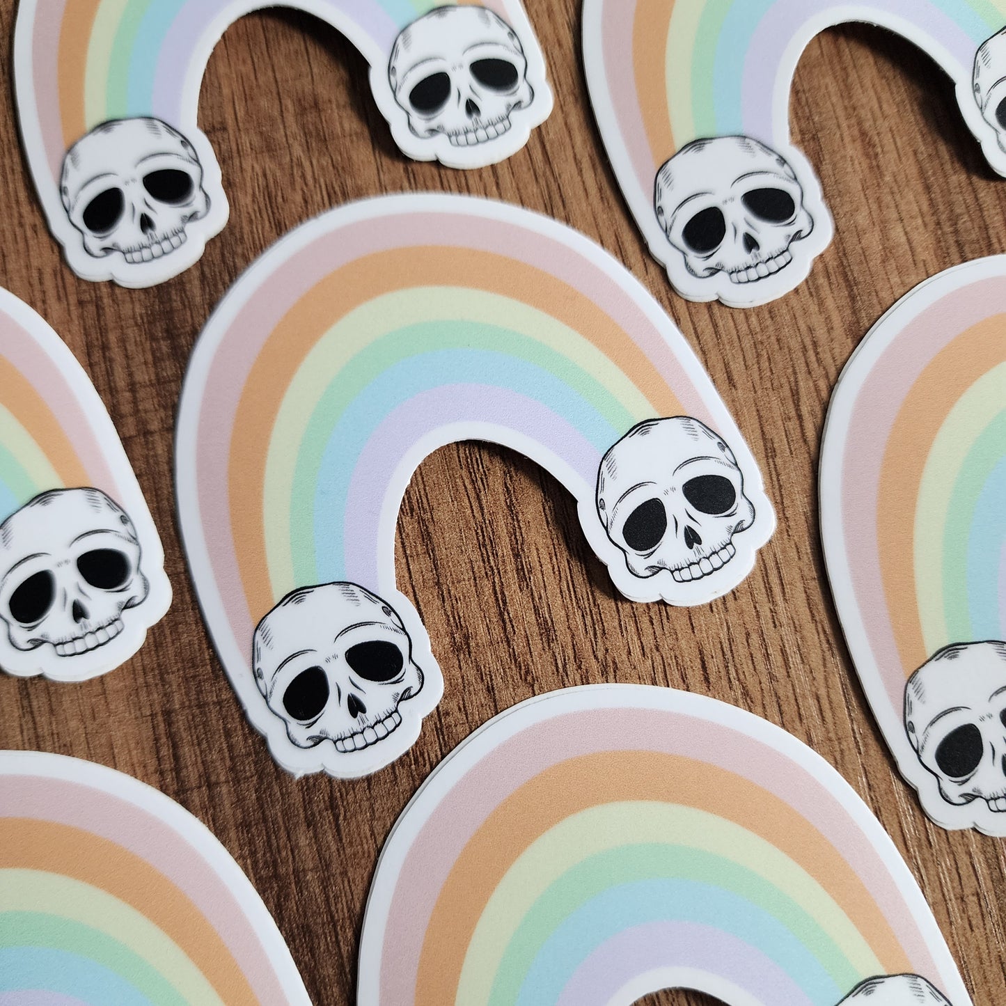 Skull Cloud Rainbow Vinyl Sticker