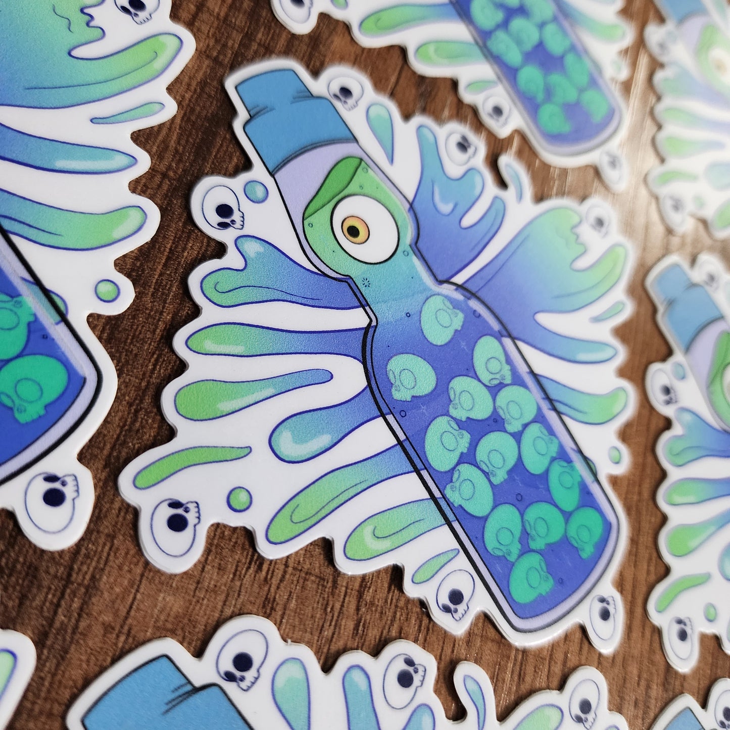 Skull Burst Ramune Vinyl Sticker