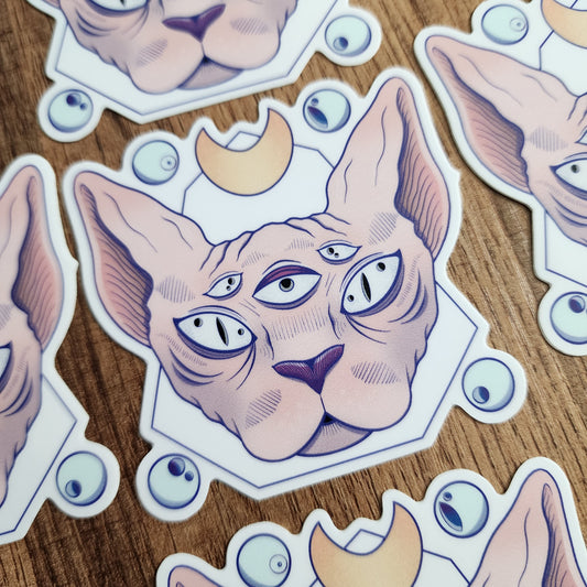 Spooky Sphinx Vinyl Sticker